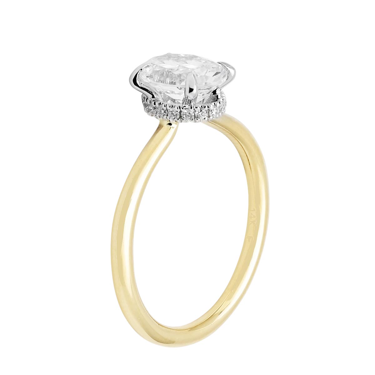 Martin Flyer Hidden Halo Diamond Engagement Ring Setting in 14kt Yellow Gold (1/10ct tw)