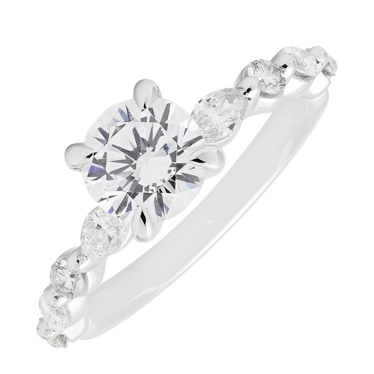 Daydream Round and Marquise Diamond Engagement Ring Setting in 14kt White Gold (1/2ct tw)