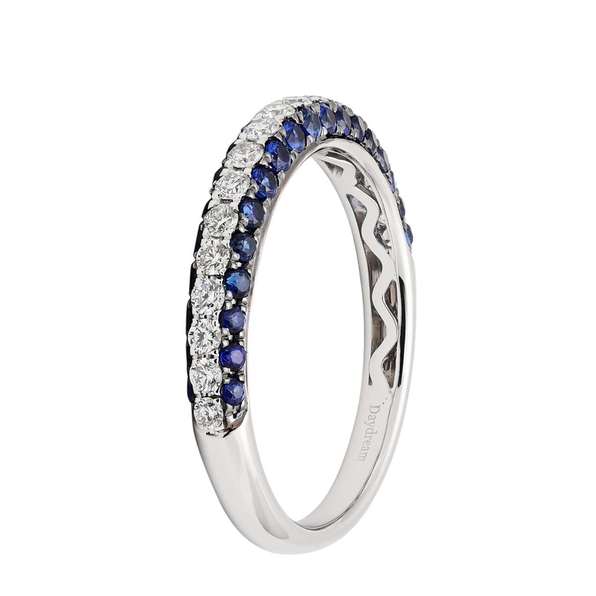 Diamond and Sapphire Band in 14kt White Gold (1/3ct tw)