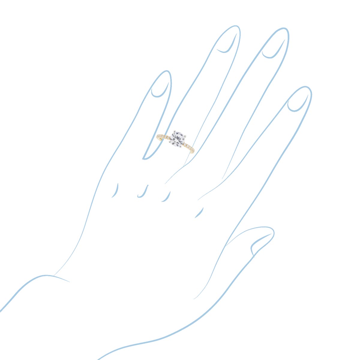 Daydream Diamond Engagement Ring Setting in 14kt Yellow Gold (3/8cttw)