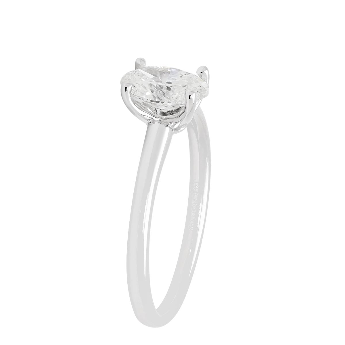 Oval Diamond Solitaire Engagement Ring in 14kt White Gold (1ct)