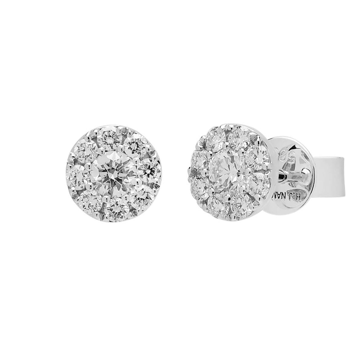 Diamond Halo Earrings in 14kt White Gold (1/2ct tw)