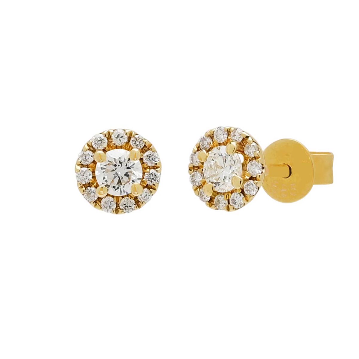 Diamond Halo Stud Earrings in 14kt Yellow Gold (1/3ct tw)