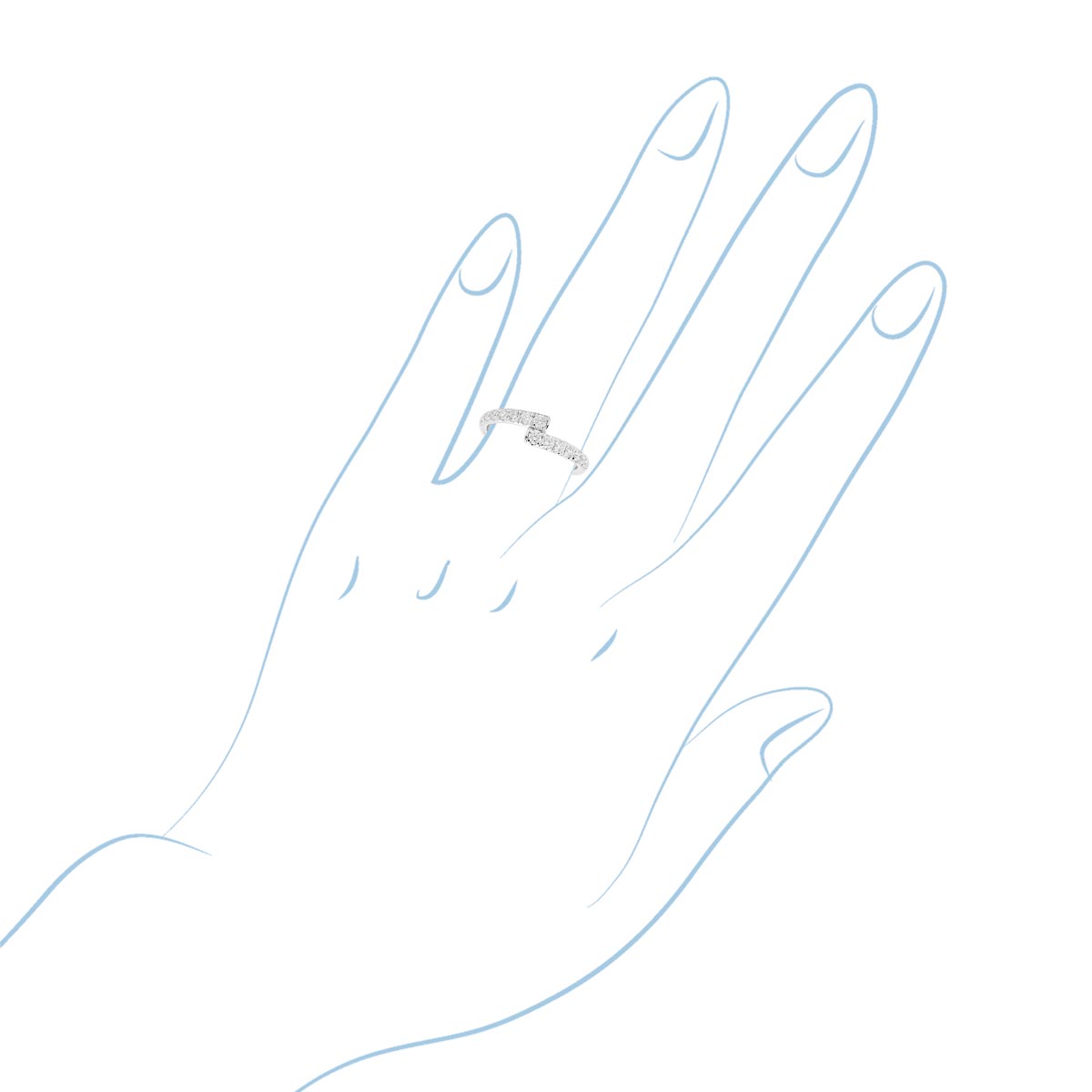 Diamond Bypass Fashion Ring in 14kt White Gold (1/2ct tw)