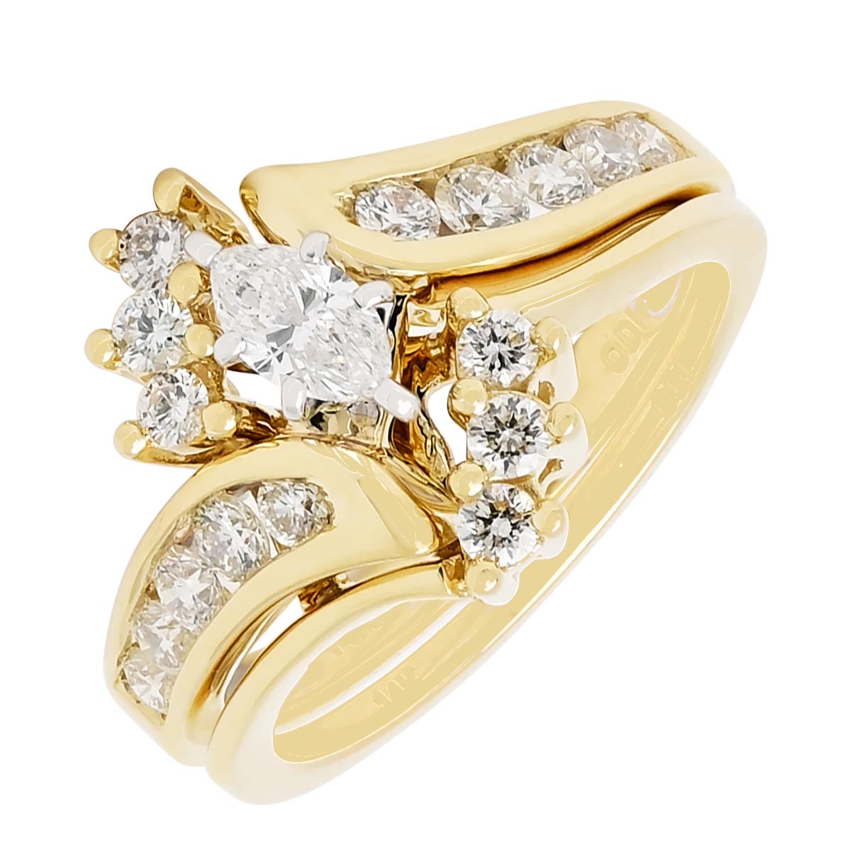 Marquise Diamond Bridal Set in 14kt Yellow Gold (1ct tw)