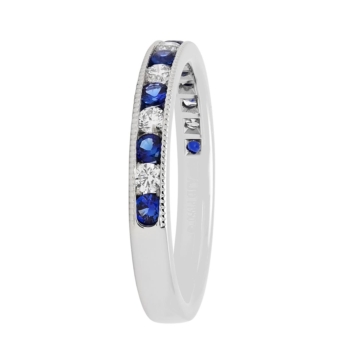 Diamond and Sapphire Channel Band in Platinum (1/4ct tw)