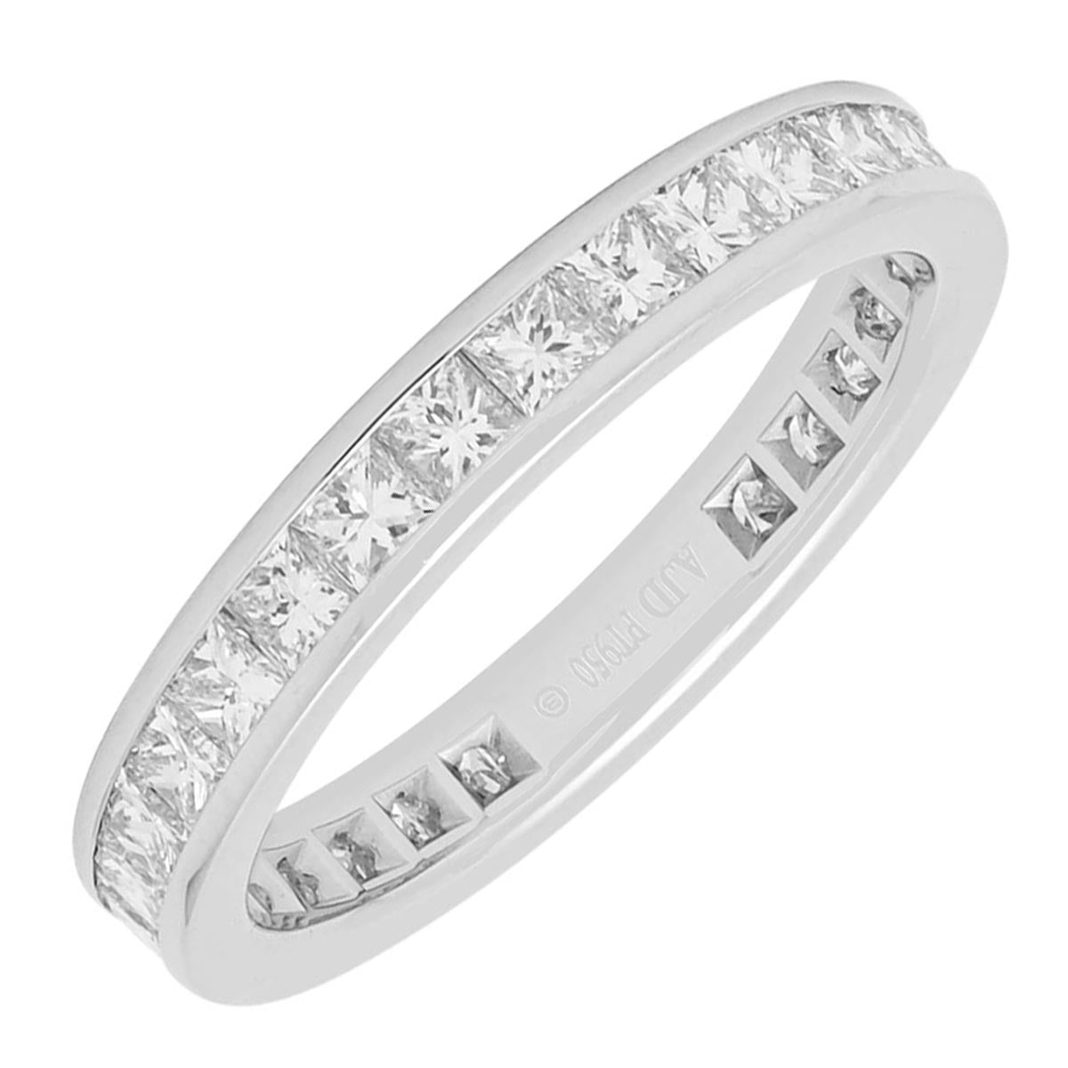 Princess Cut Diamond Channel Eternity Band in Platinum (2ct tw)