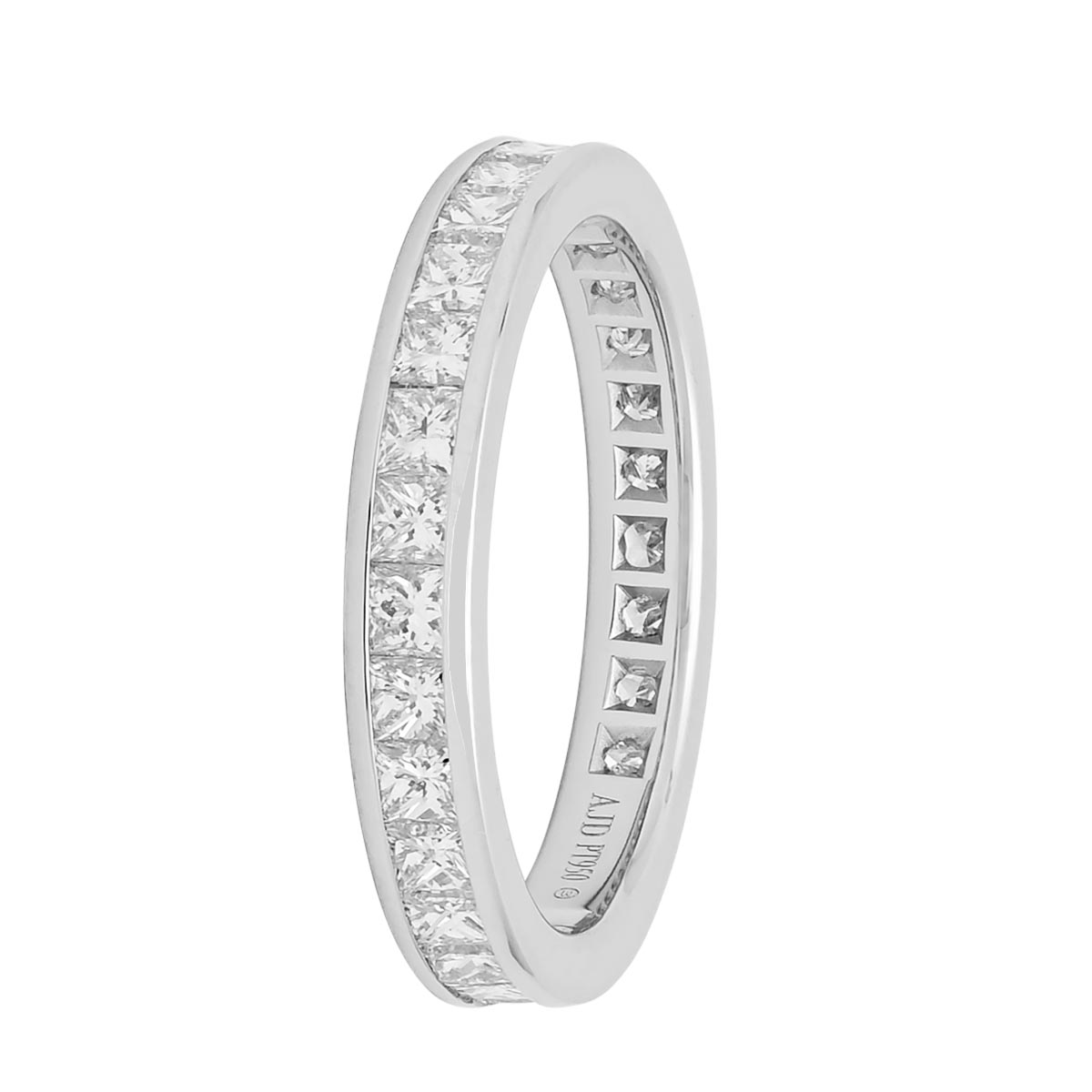 Princess Cut Diamond Channel Eternity Band in Platinum (2ct tw)