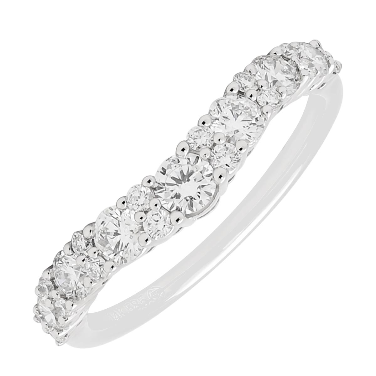 Diamond Curve Wedding Band in 14kt White Gold (3/4ct tw)