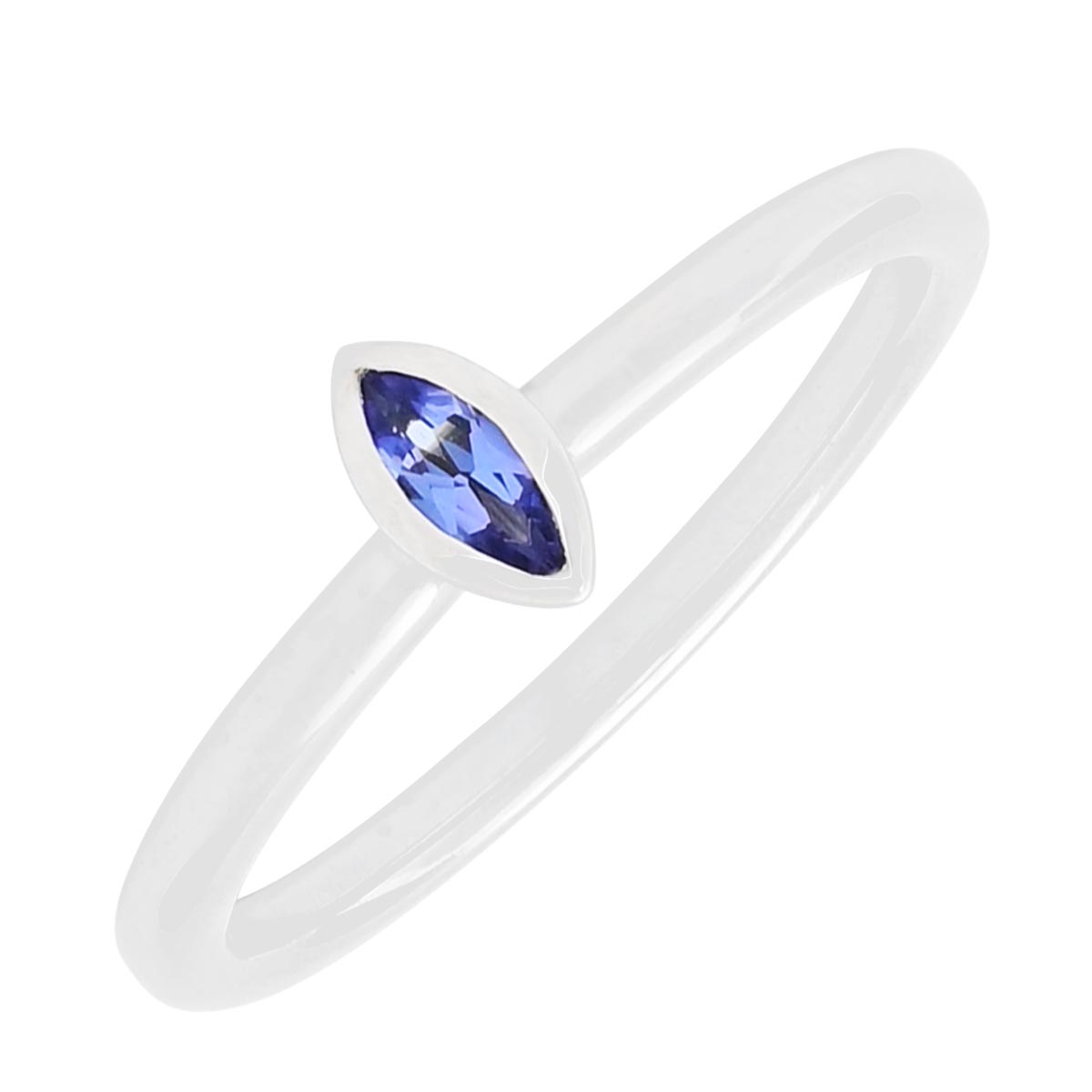 Marquise Tanzanite Ring in 14kt White Gold