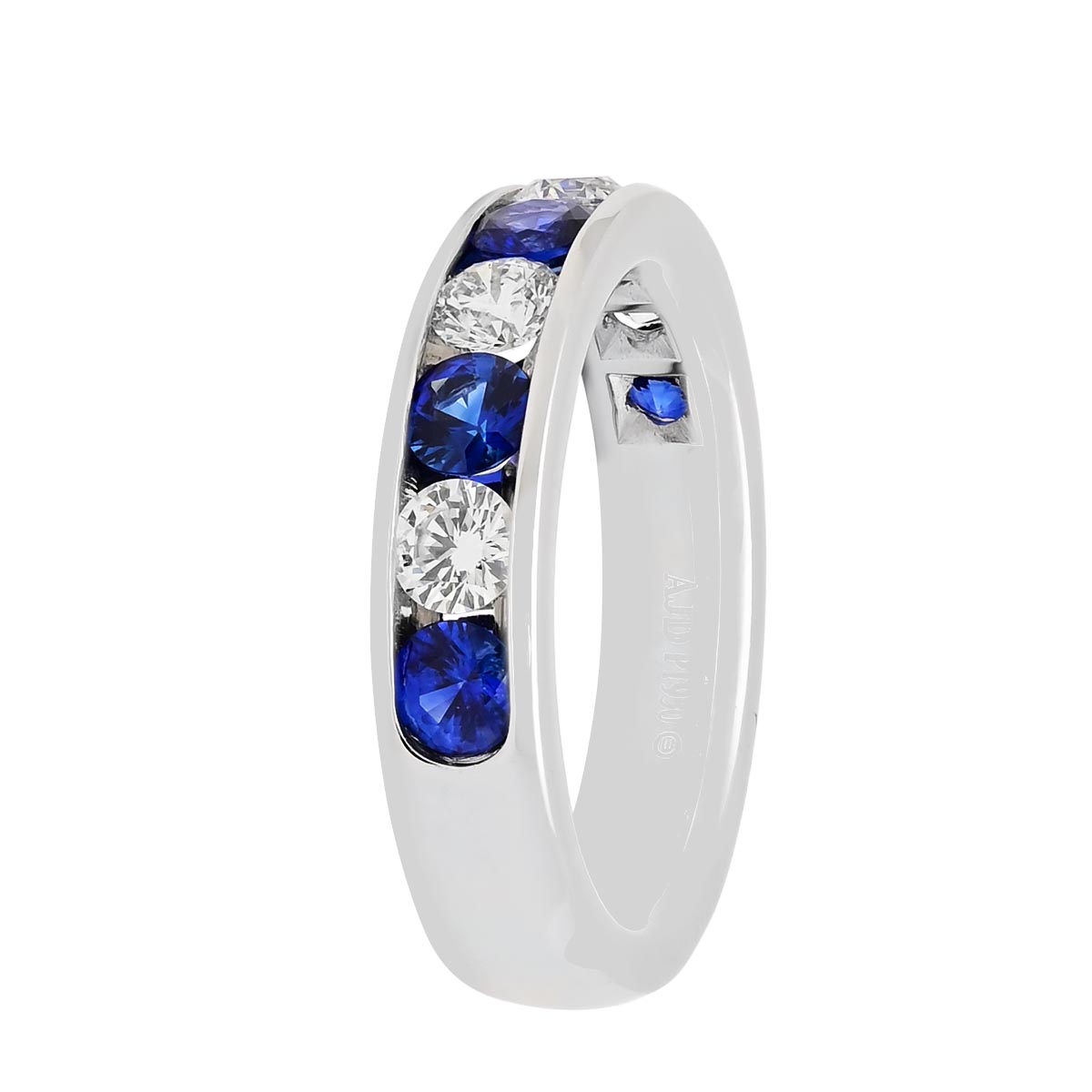 Diamond and Sapphire Channel Band in Platinum (5/8ct tw)