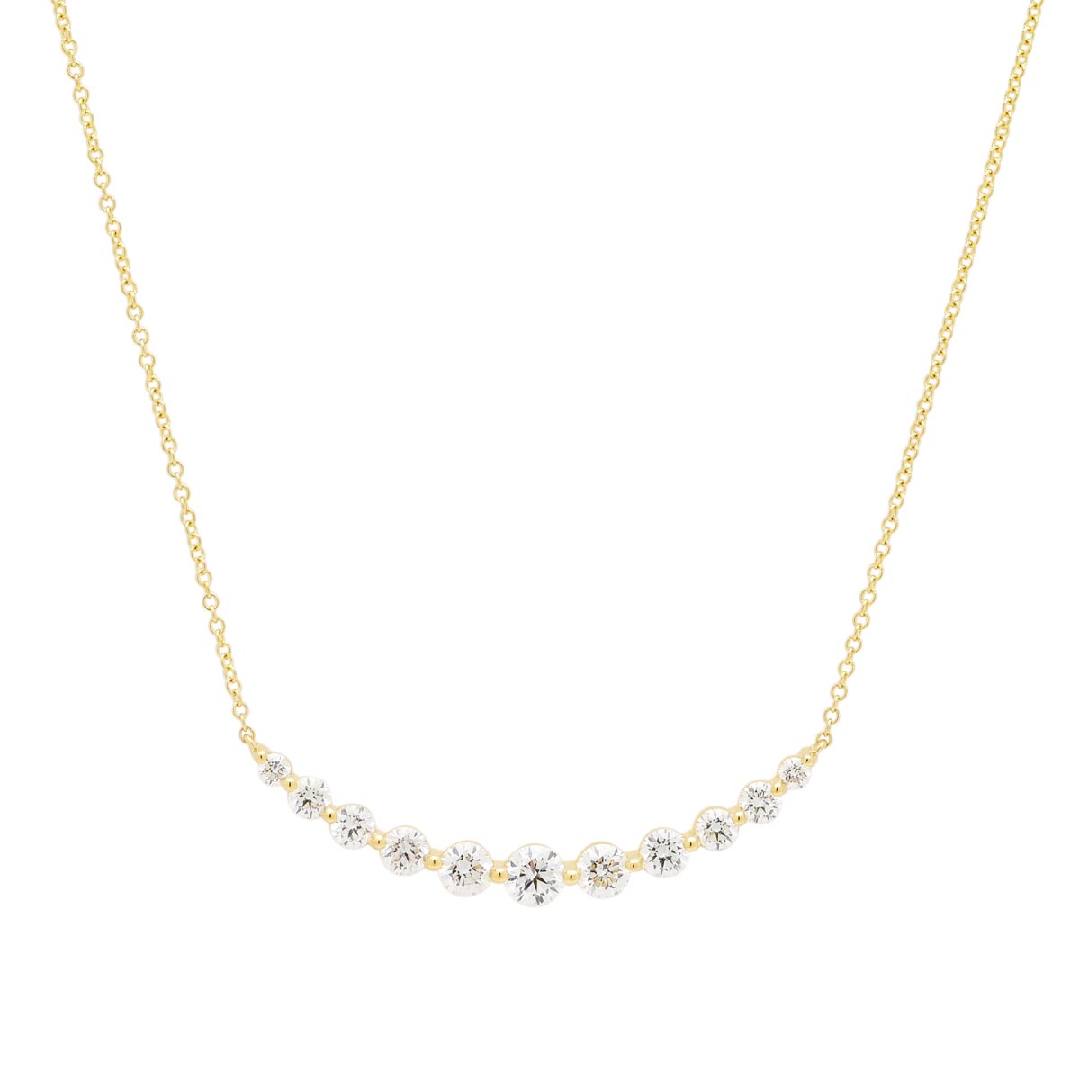 Diamond Crescent Necklace in 18kt Yellow Gold (1ct tw)