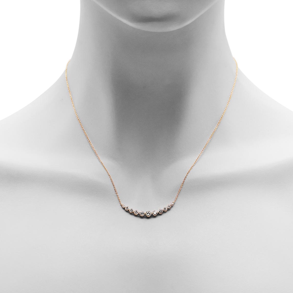 Diamond Crescent Necklace in 18kt Yellow Gold (1ct tw)