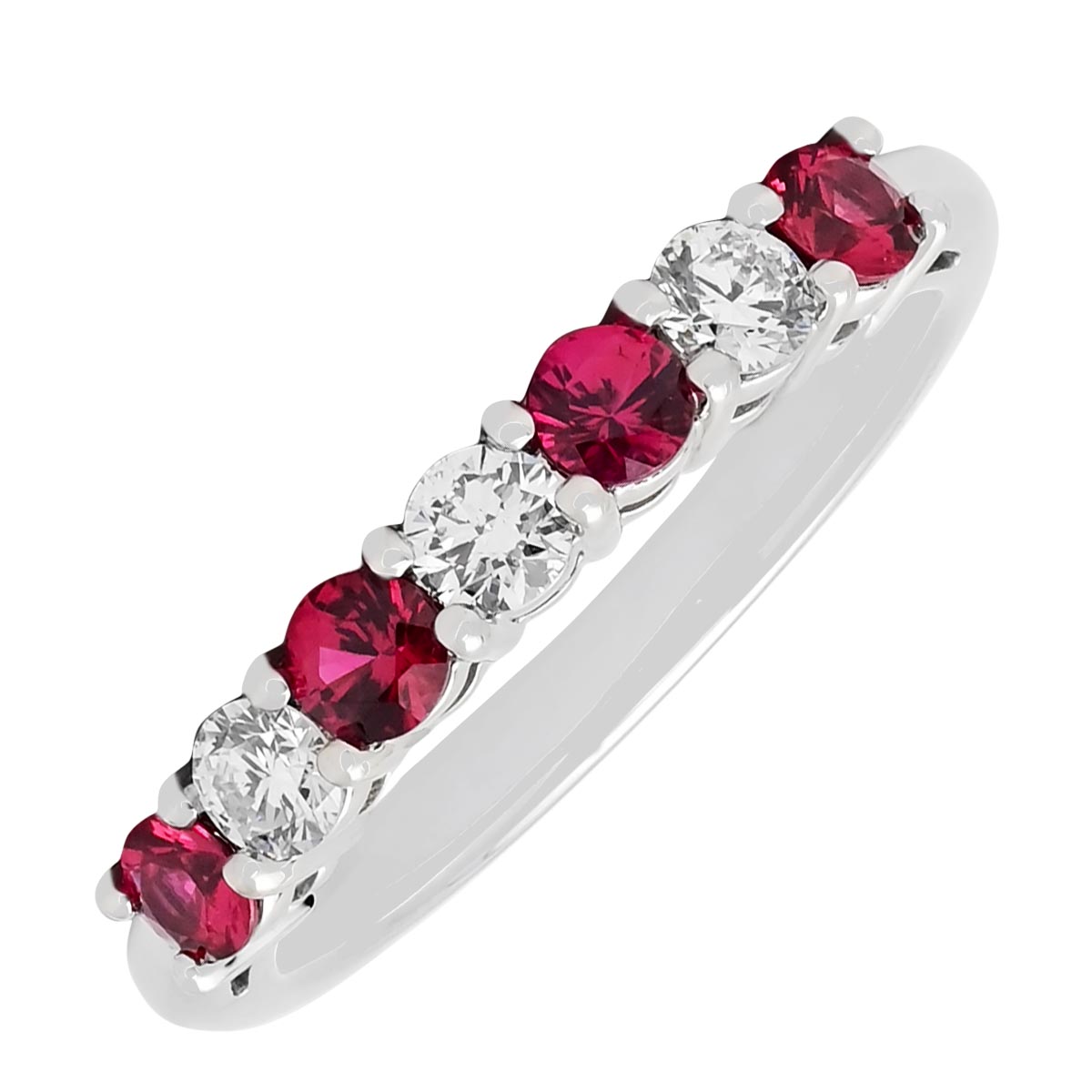 Ruby and Diamond Band in Platinum (1/3ct tw)