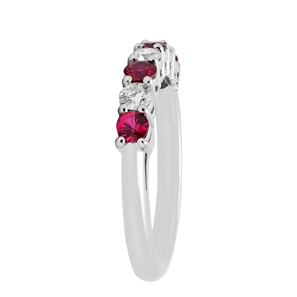 Ruby and Diamond Band in Platinum (1/3ct tw)