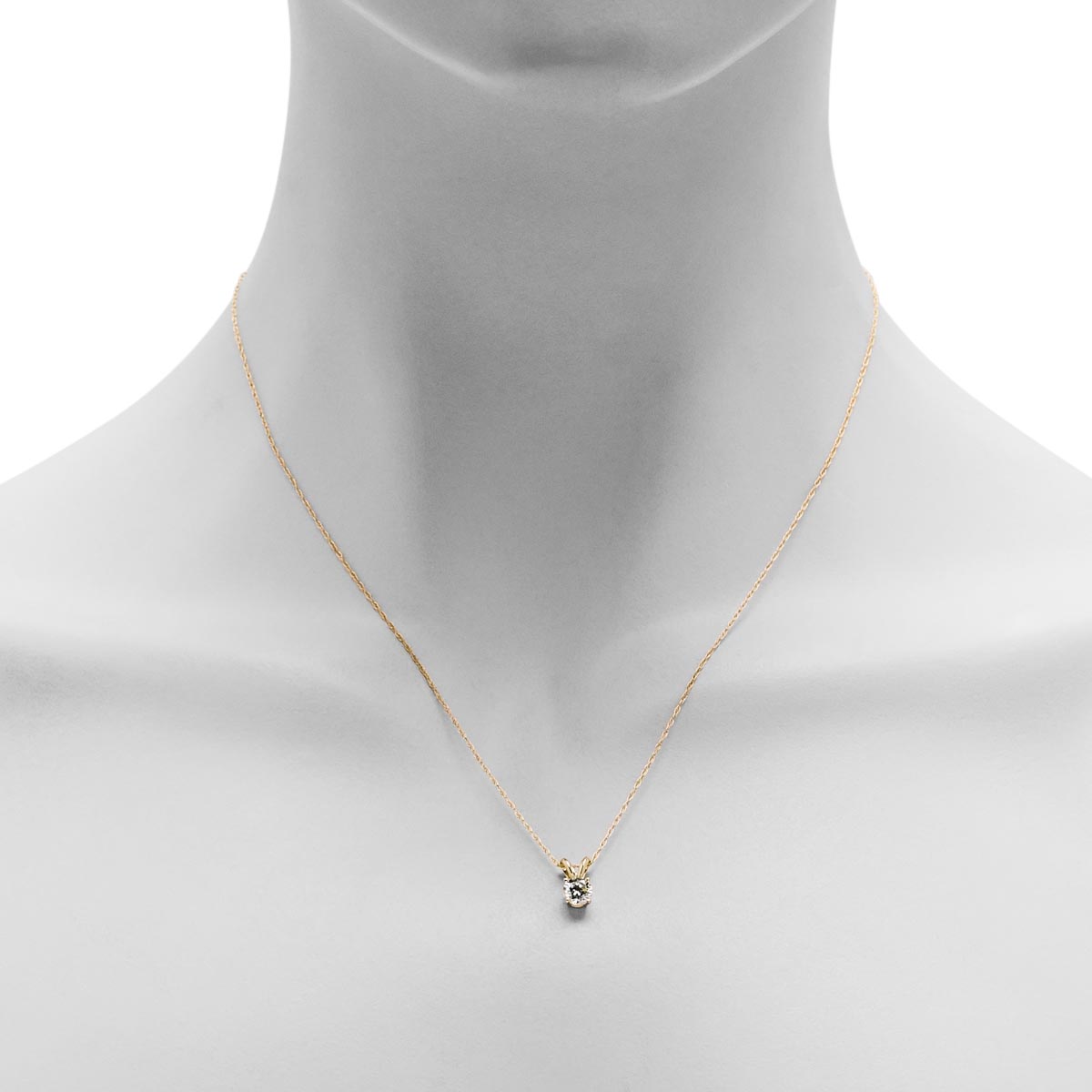 Diamond Solitaire Necklace in 14kt Yellow Gold (1/2ct)