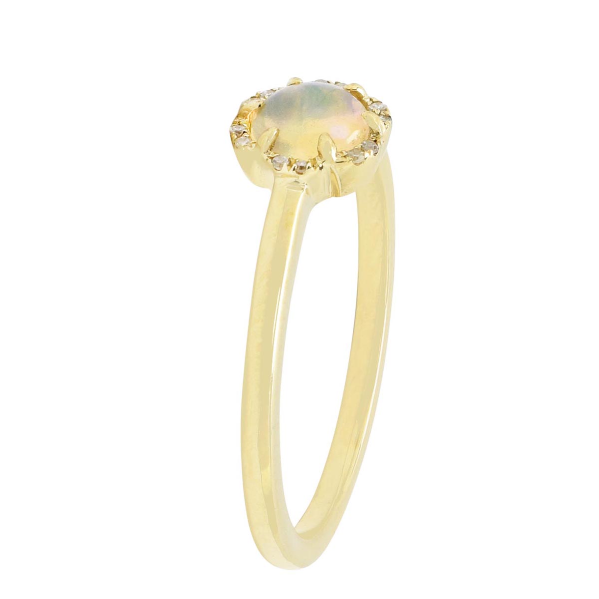 Madison L Ethiopian Opal Ring in 14kt Yellow Gold with Diamonds (.03ct tw)