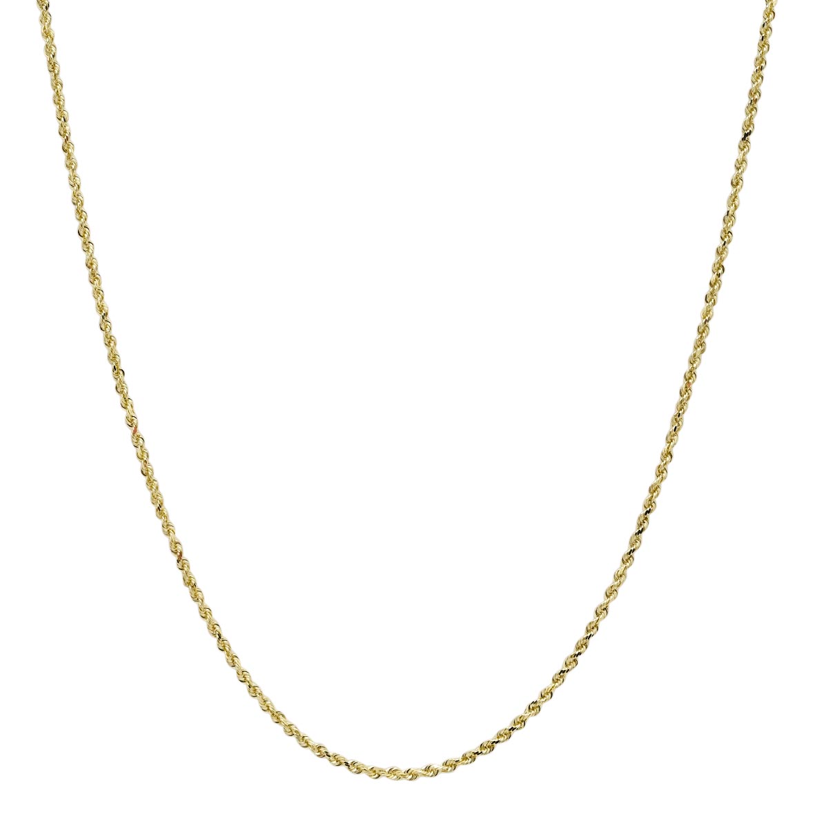 Diamond Cut Rope Chain in 14kt Yellow Gold  (18 inches and 1.5mm wide)