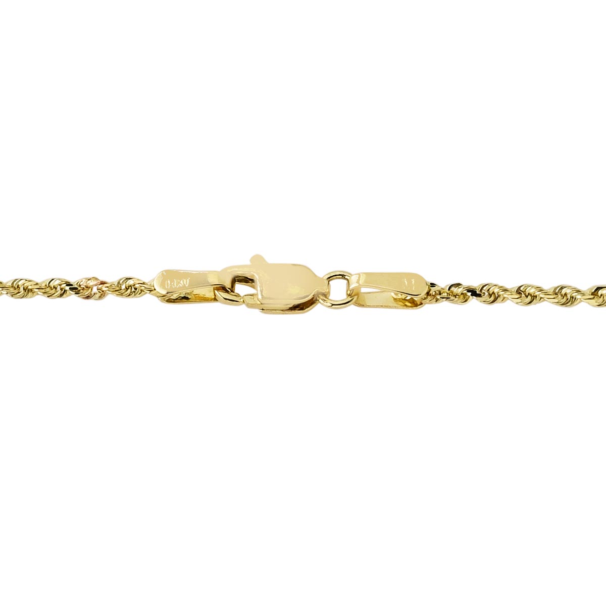 Diamond Cut Rope Chain in 14kt Yellow Gold  (18 inches and 1.5mm wide)