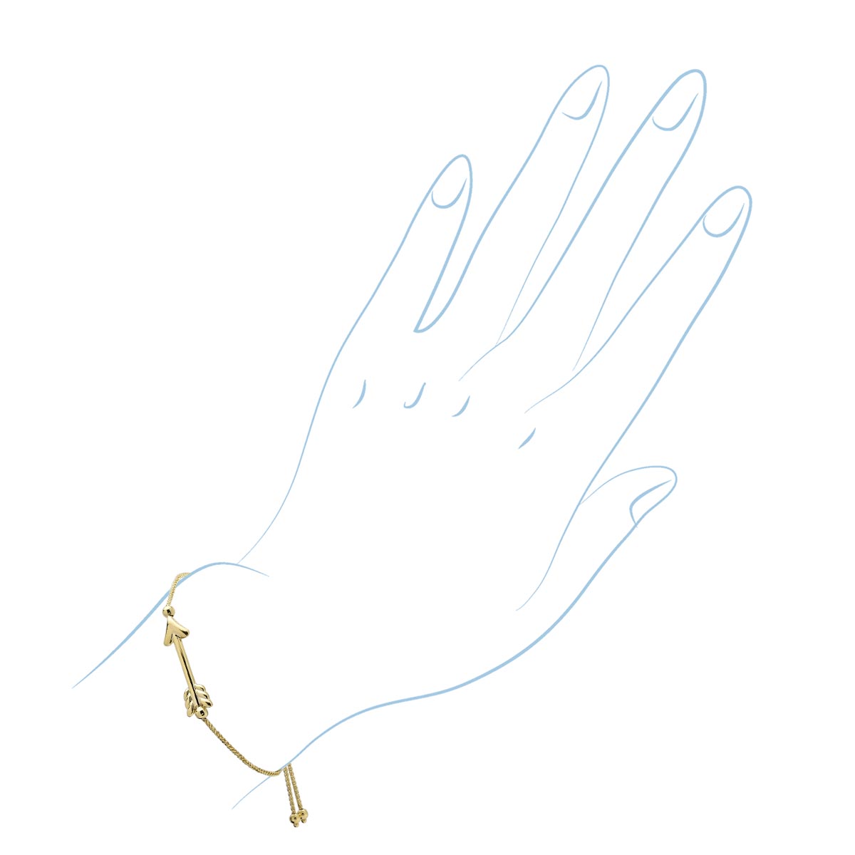 Arrow Bolo Bracelet in 14kt Yellow Gold