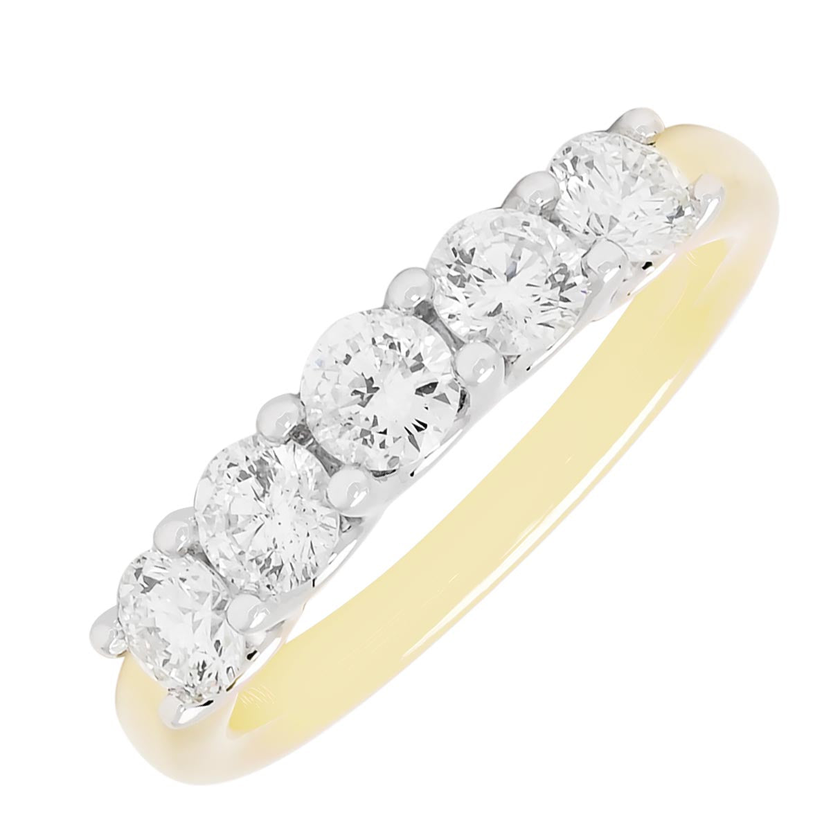 Northern Star Five Diamond Band in 14kt Yellow Gold (1ct tw)
