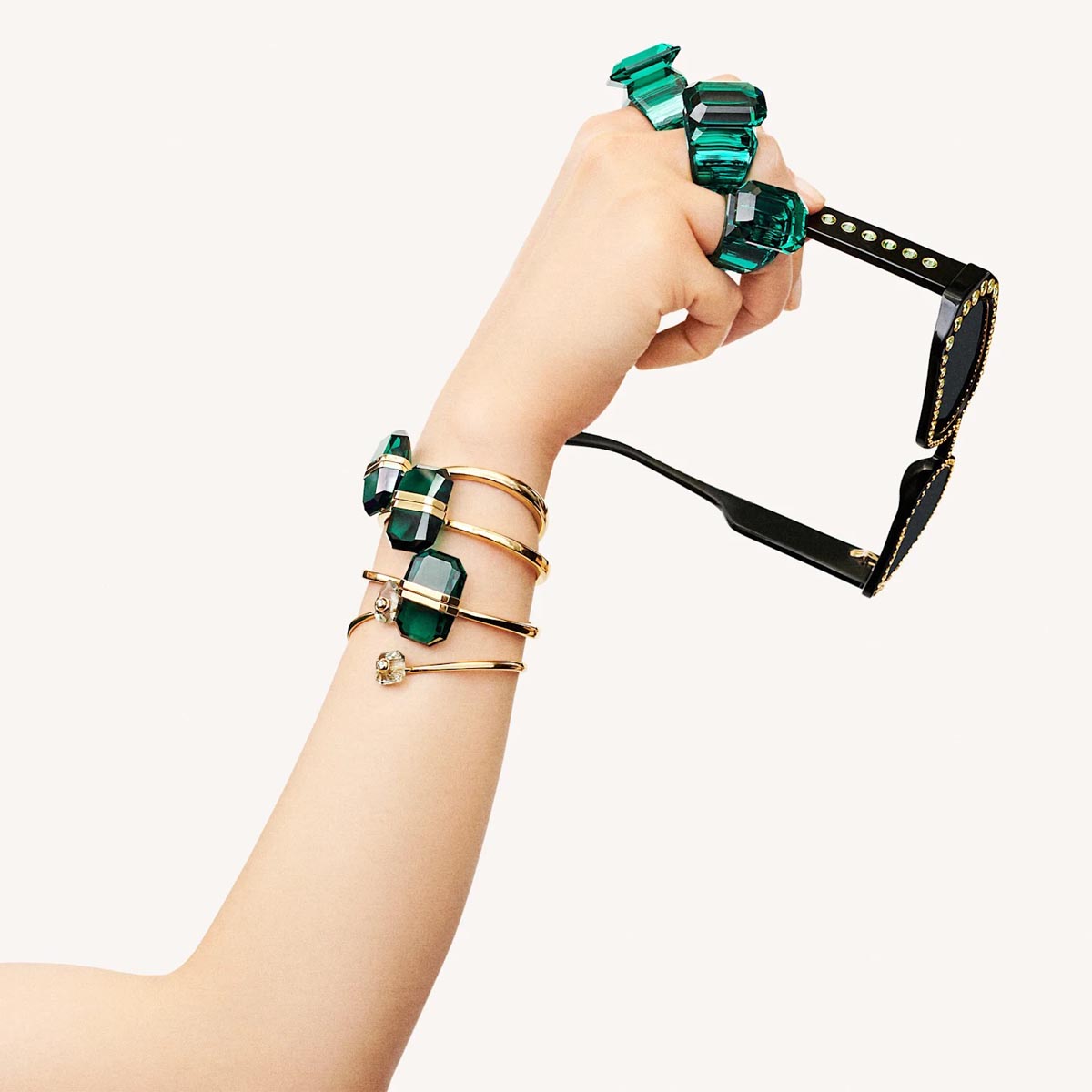 Swarovski Crystal Green Lucent Bangle Bracelet