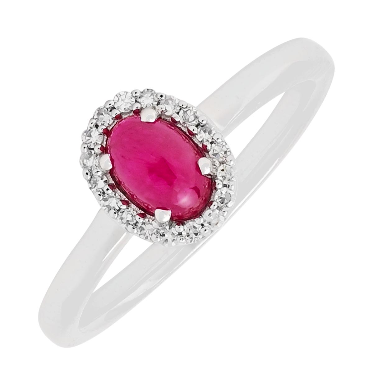 Greenland Ruby Ring in 10kt White Gold with Diamonds (.09ct tw)