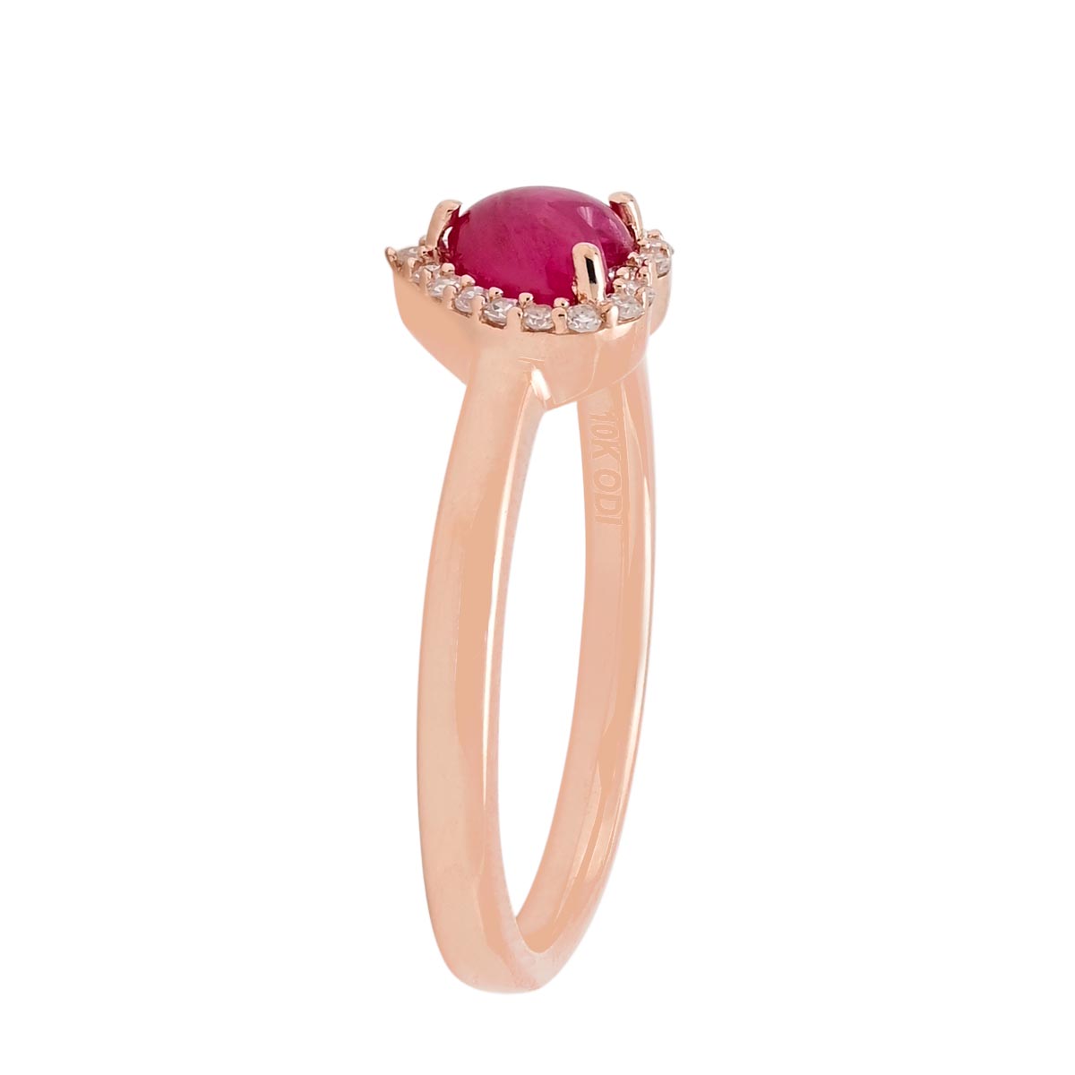 Greenland Ruby Heart Ring in 10kt Rose Gold with Diamonds (1/10ct tw)