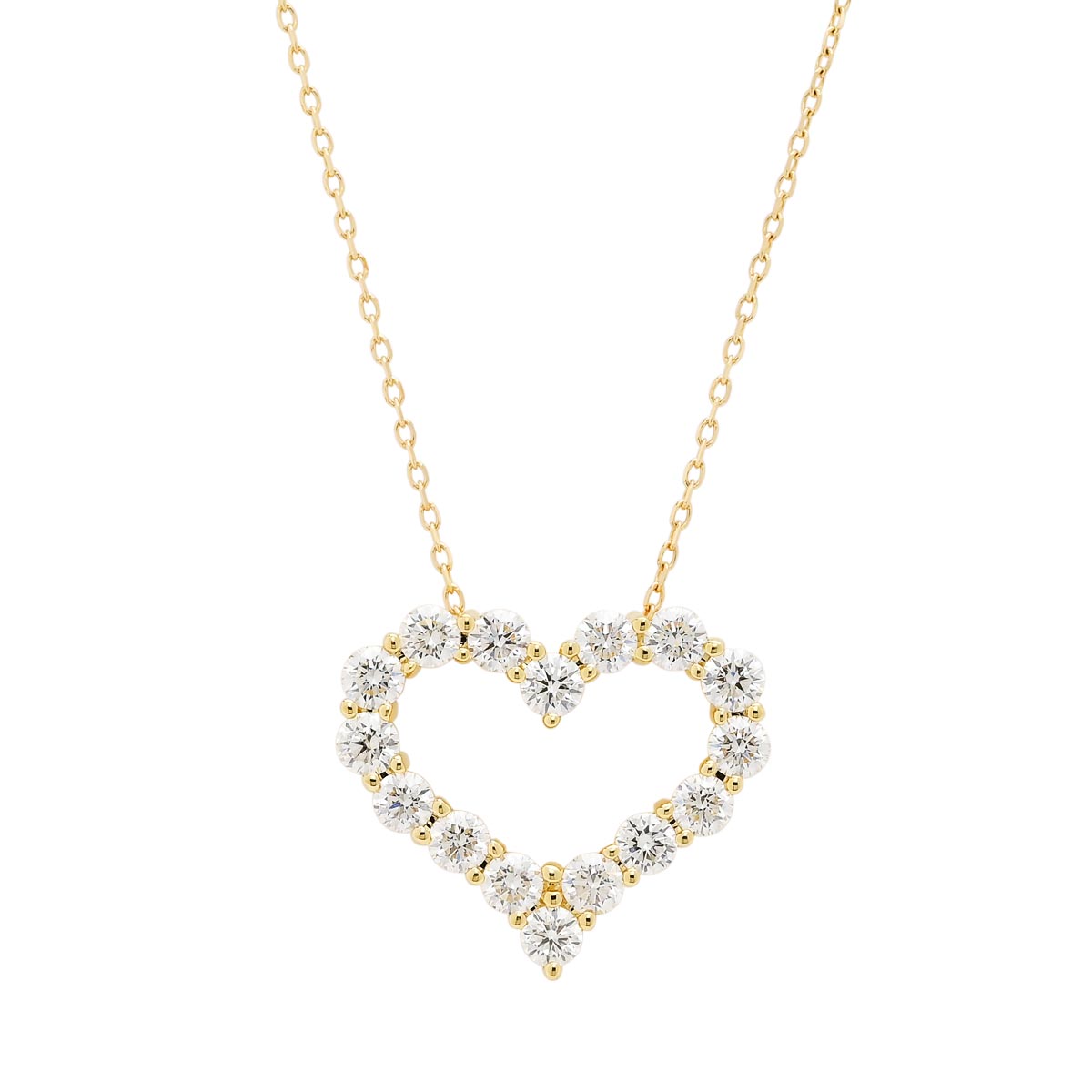 Diamond Heart Necklace in 14kt Yellow Gold (1 1/2ct tw)