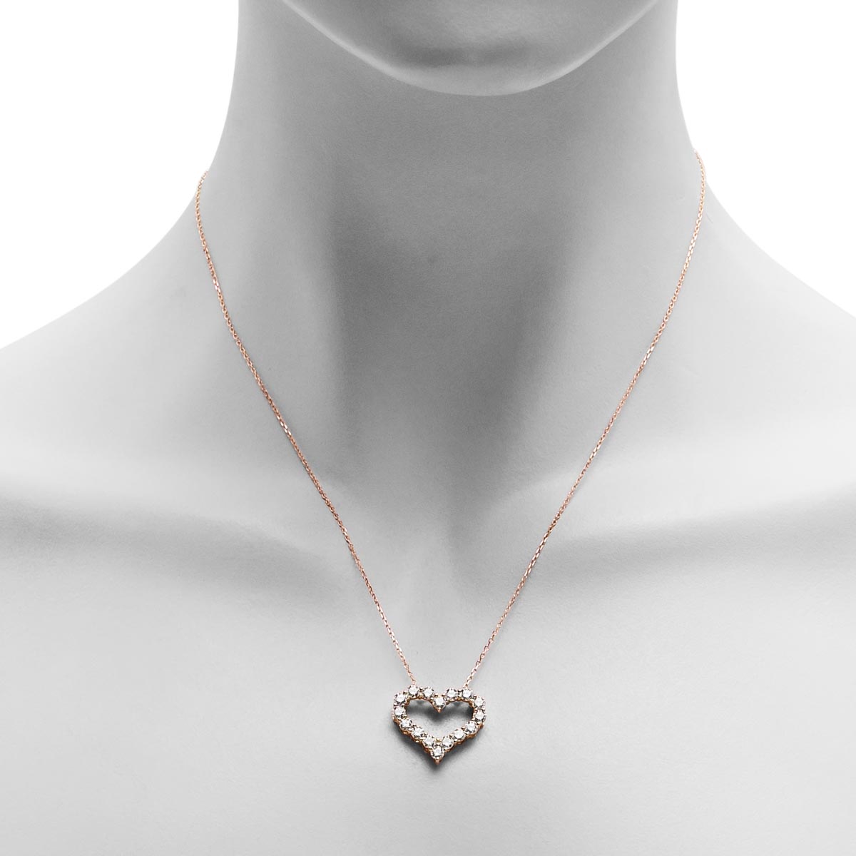 Diamond Heart Necklace in 14kt Yellow Gold (1 1/2ct tw)