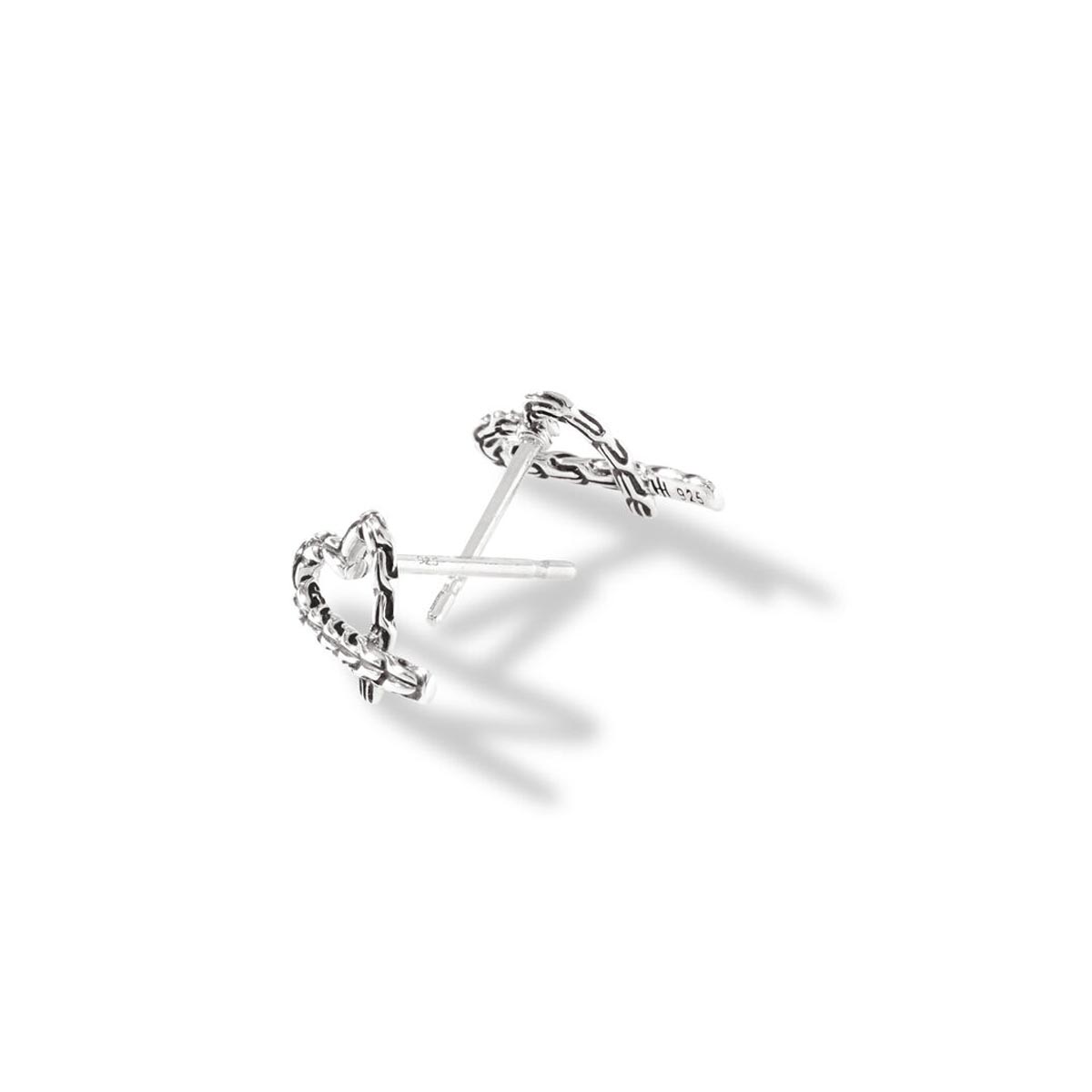 John Hardy Classic Chain Collection Manah Heart Stud Earrings in Sterling Silver