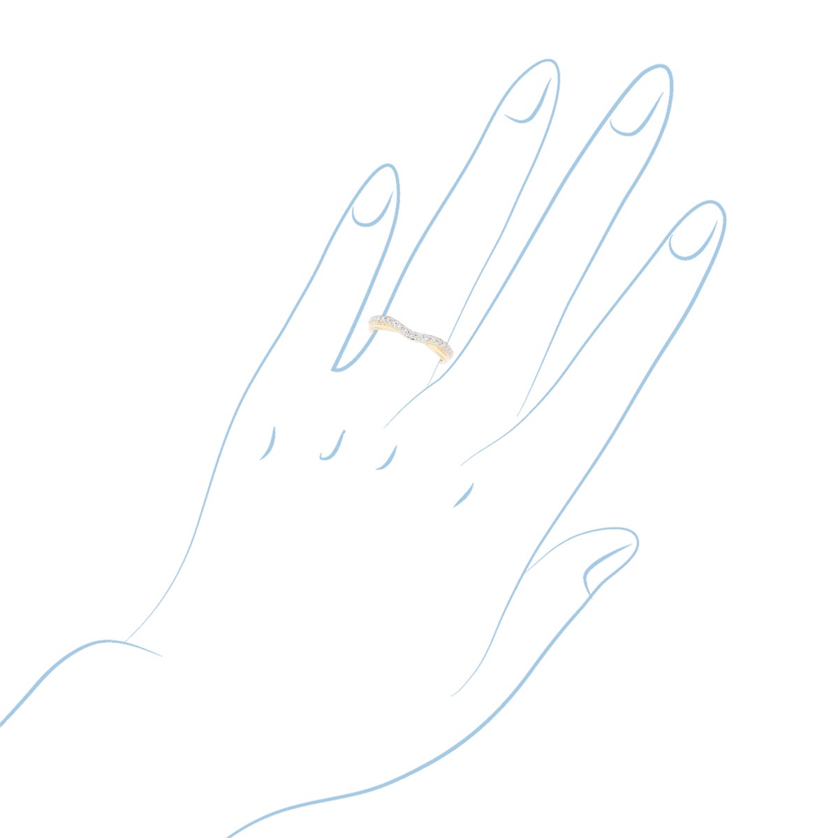 Diamond Curved Band in 14kt Yellow Gold (1/4ct tw)