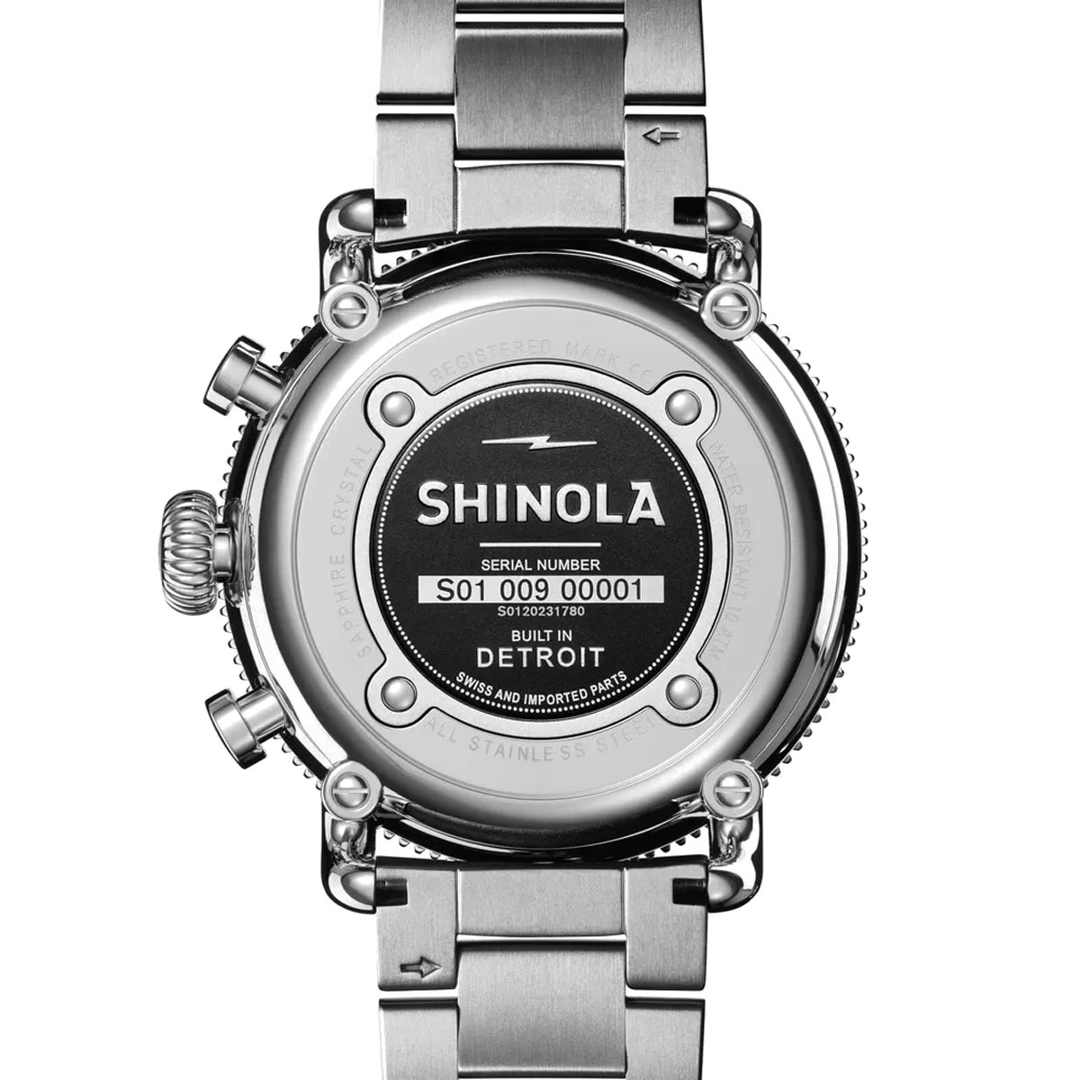 Shinola Runwell Sport Mens Chronograph Watch with Blue Dial and Stainless Steel Bracelet (quartz movement)