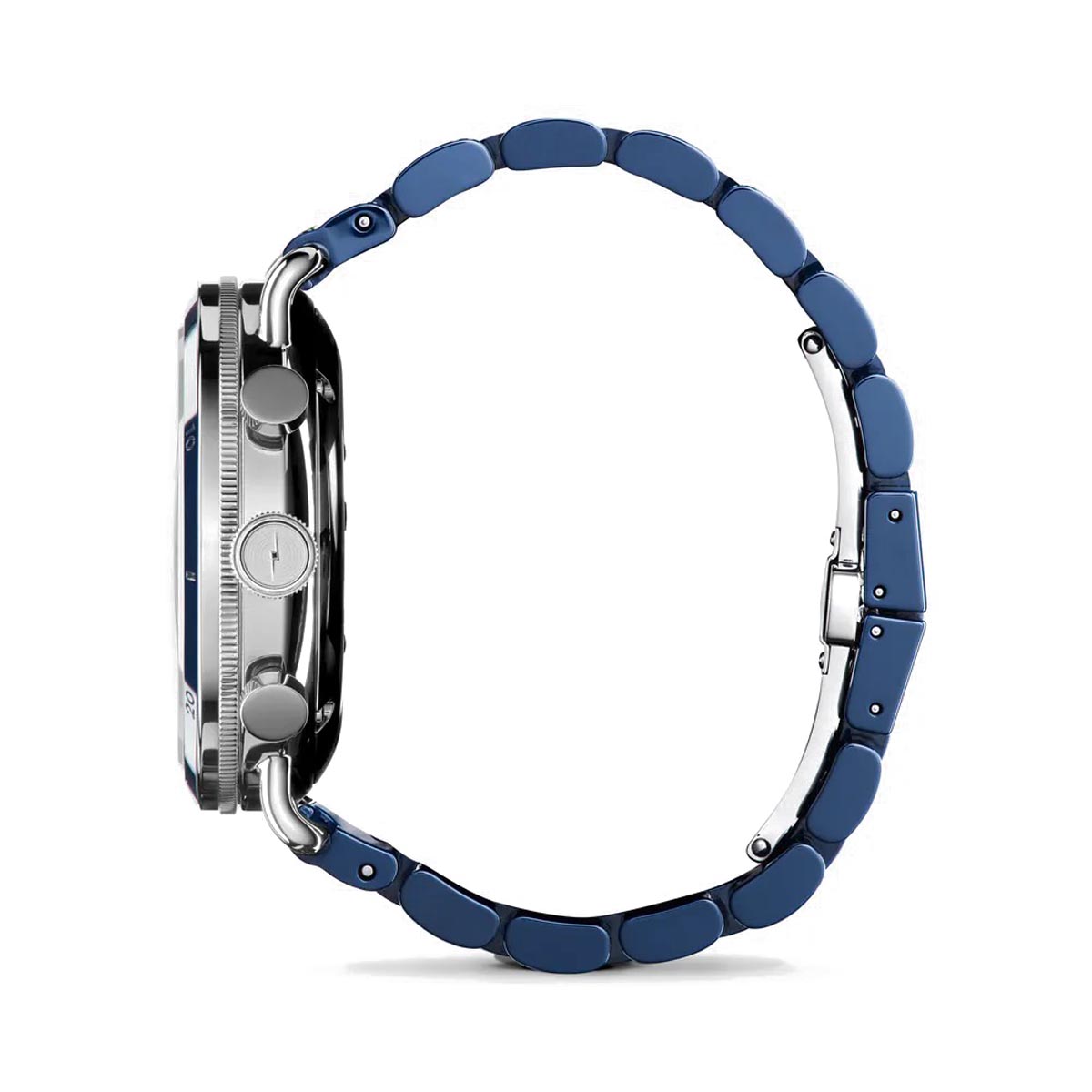 Shinola Canfield Sport Watch with Blue Dial and Blue Ceramic Bracelet (quartz movement)
