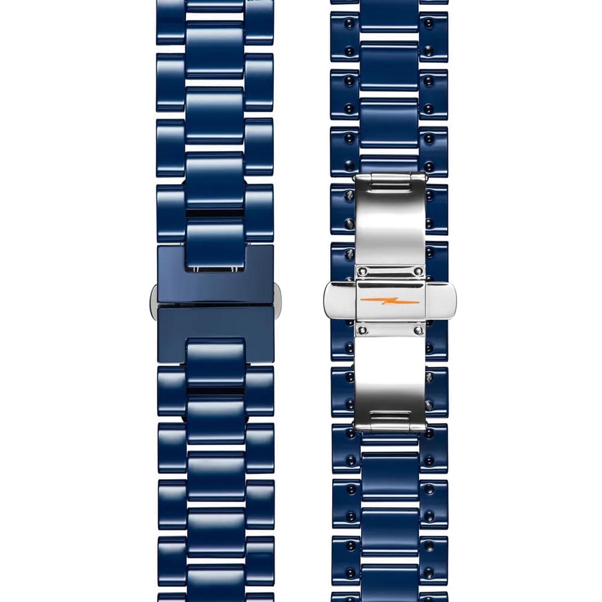 Shinola Canfield Sport Watch with Blue Dial and Blue Ceramic Bracelet (quartz movement)