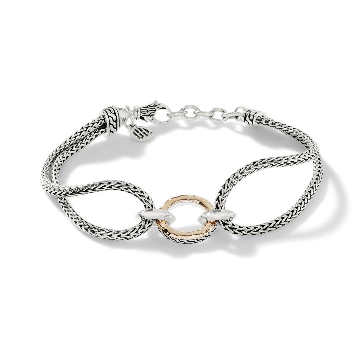 John Hardy Classic Chain Collection Palu Station Bracelet in Sterling Silver and 18kt Yellow Gold
