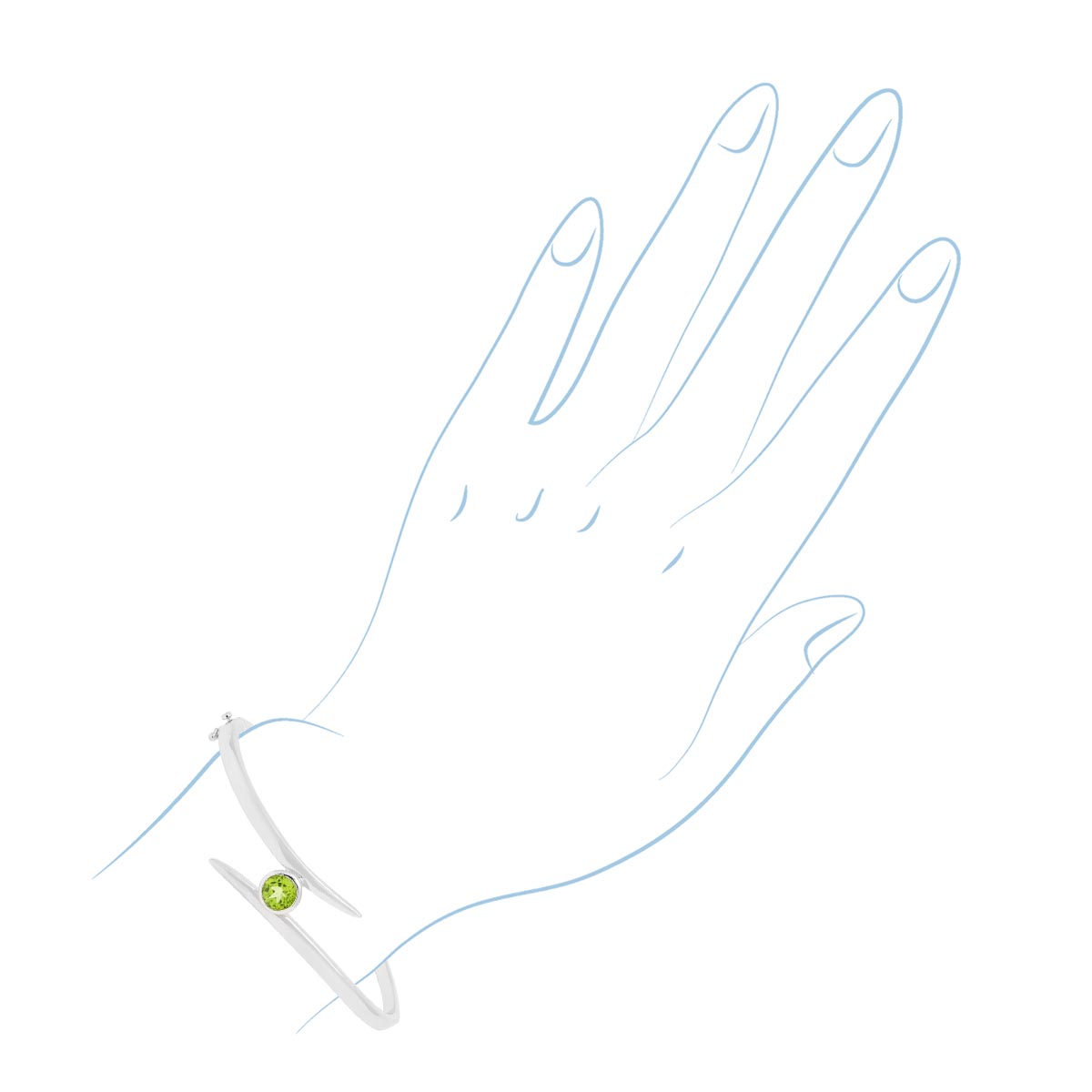Peridot Bangle Bracelet in Sterling Silver