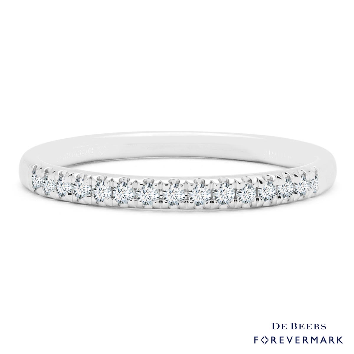 Forevermark Petite Micro Pave Comfort Fit Diamond Band in 18kt White Gold (1/7ct tw)