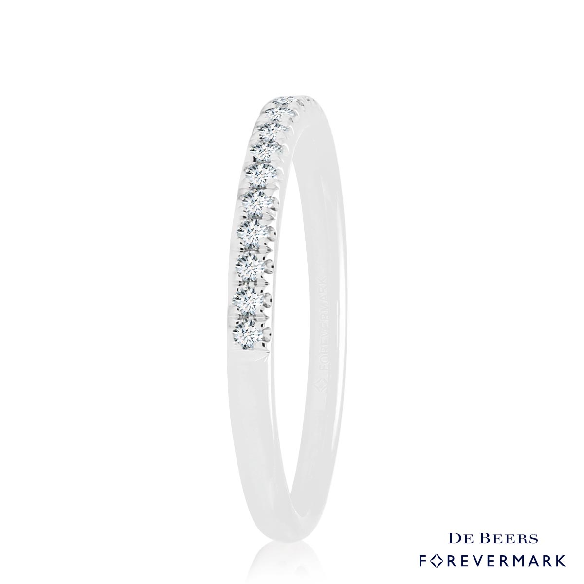 Forevermark Petite Micro Pave Comfort Fit Diamond Band in 18kt White Gold (1/7ct tw)