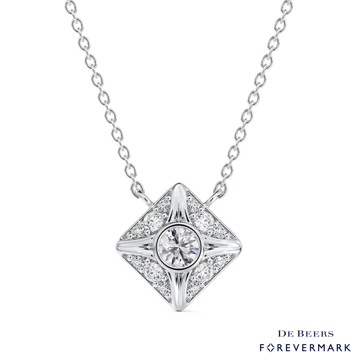 Diamond Icon Pave Necklace in 18kt White Gold (1/4ct tw)