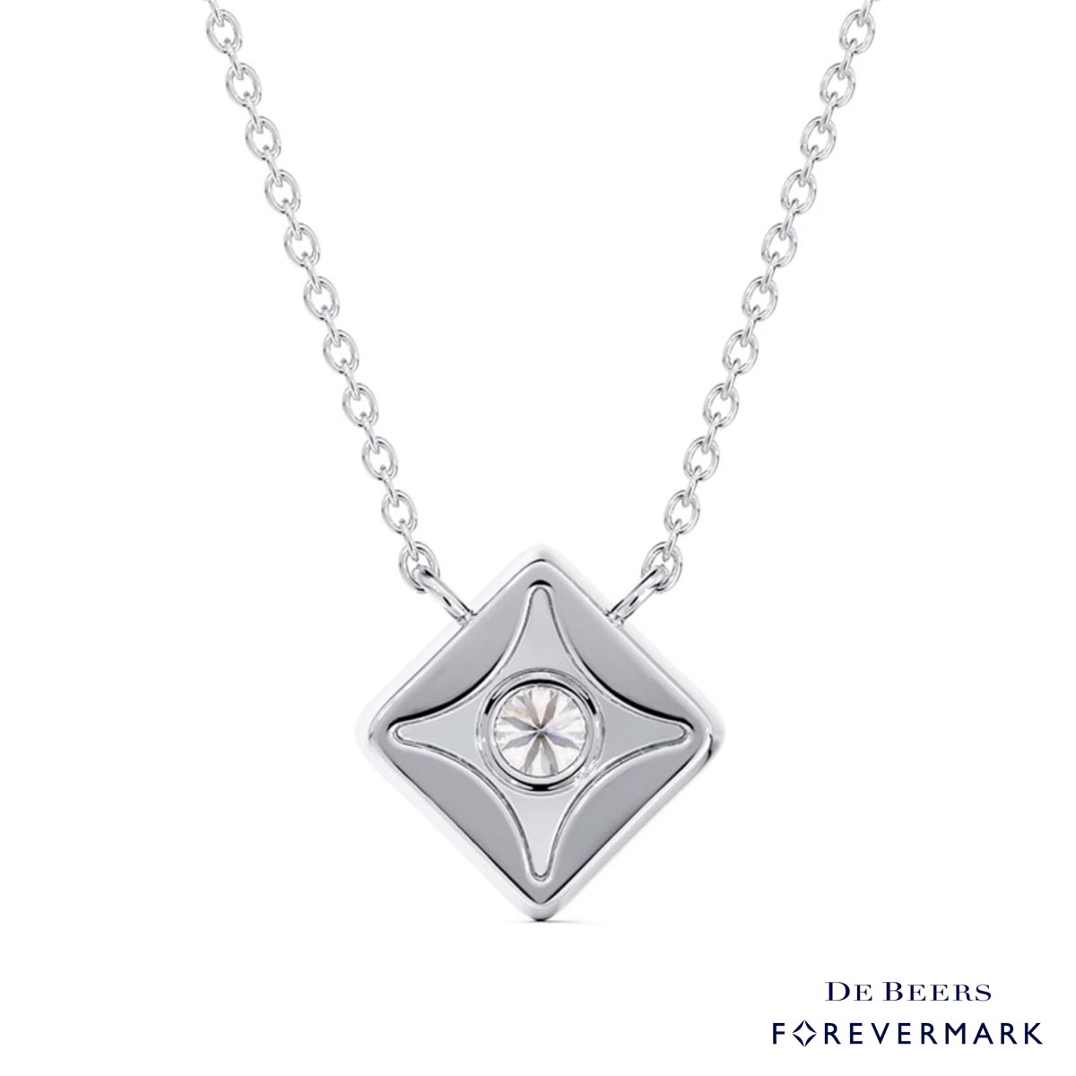 Diamond Icon Pave Necklace in 18kt White Gold (1/4ct tw)
