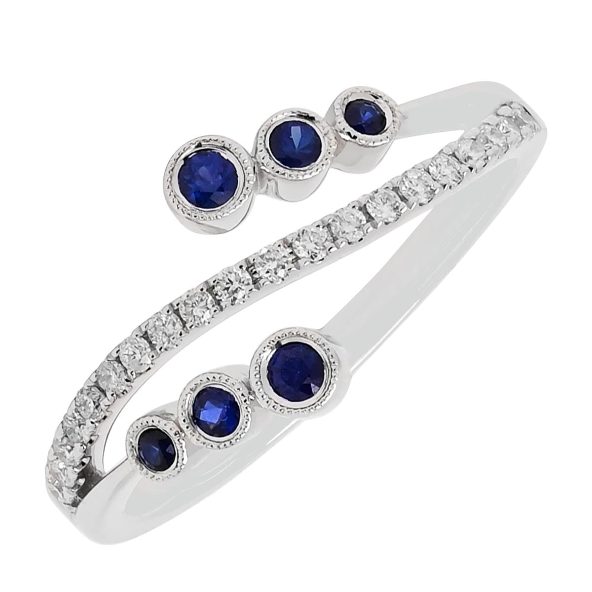 Sapphire Ring in 14kt White Gold with Diamonds (1/7ct tw)