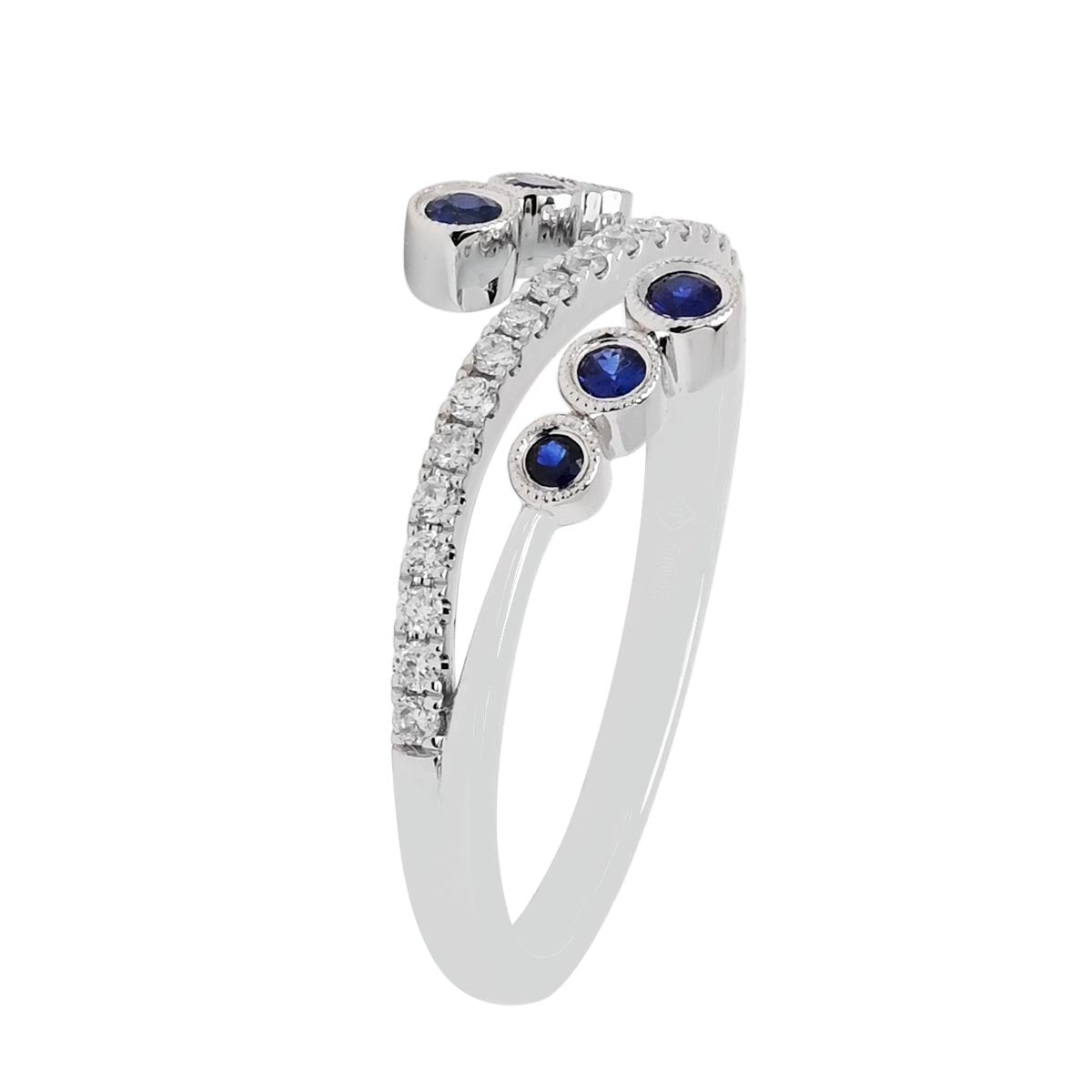 Sapphire Ring in 14kt White Gold with Diamonds (1/7ct tw)