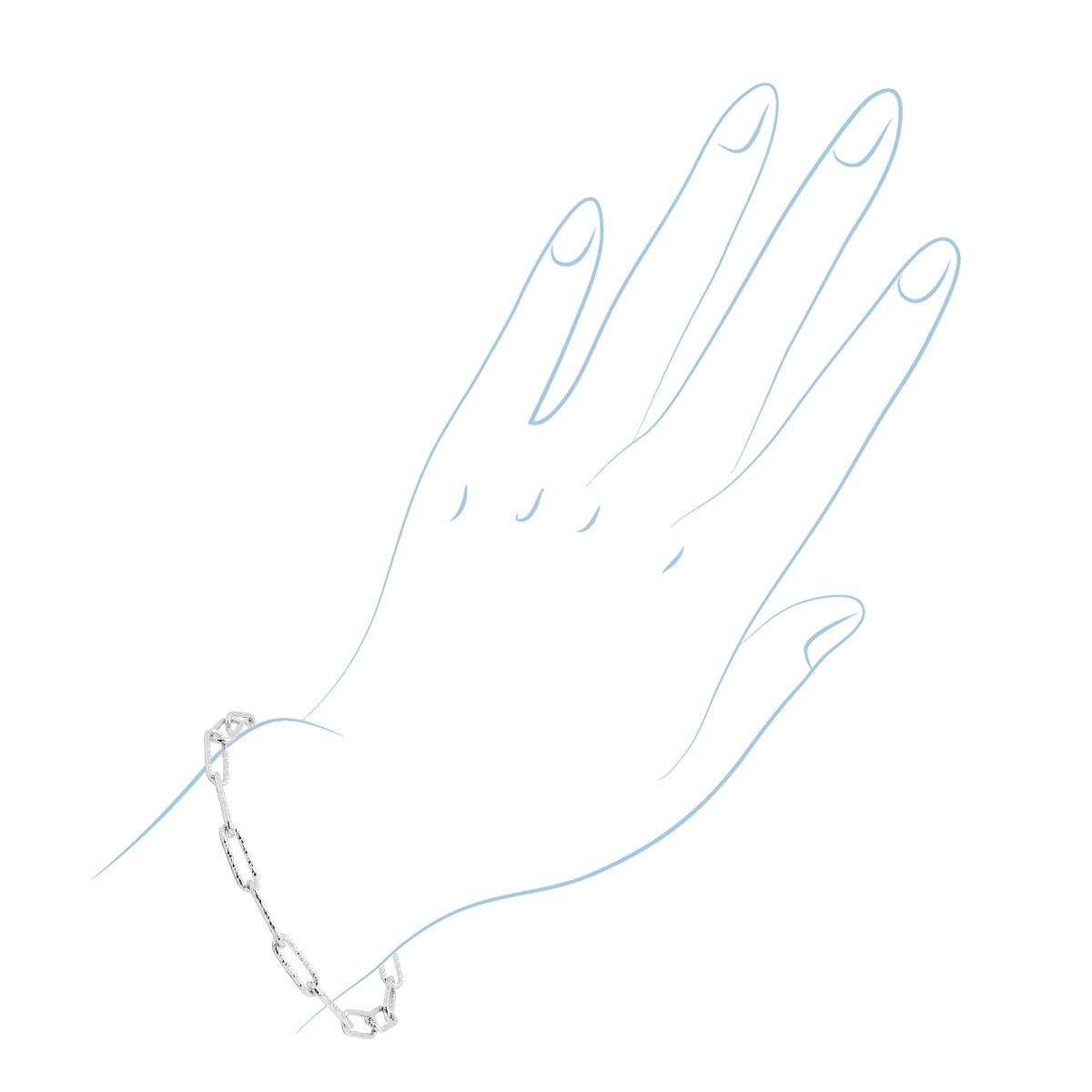 Etched Paperclip Bracelet in Sterling Silver