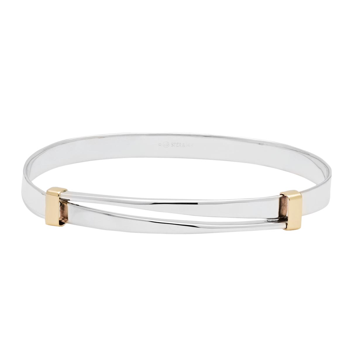 E.L. Designs Continental Bracelet in Sterling Silver and 14kt Yellow Gold