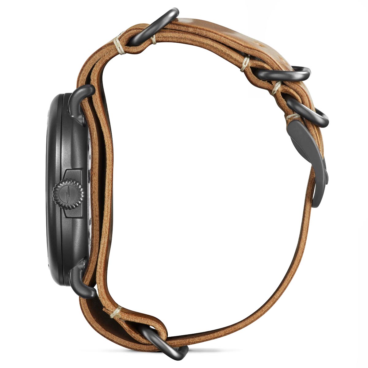 Shinola Runwell Mens Watch with Black Dial and Brown Leather