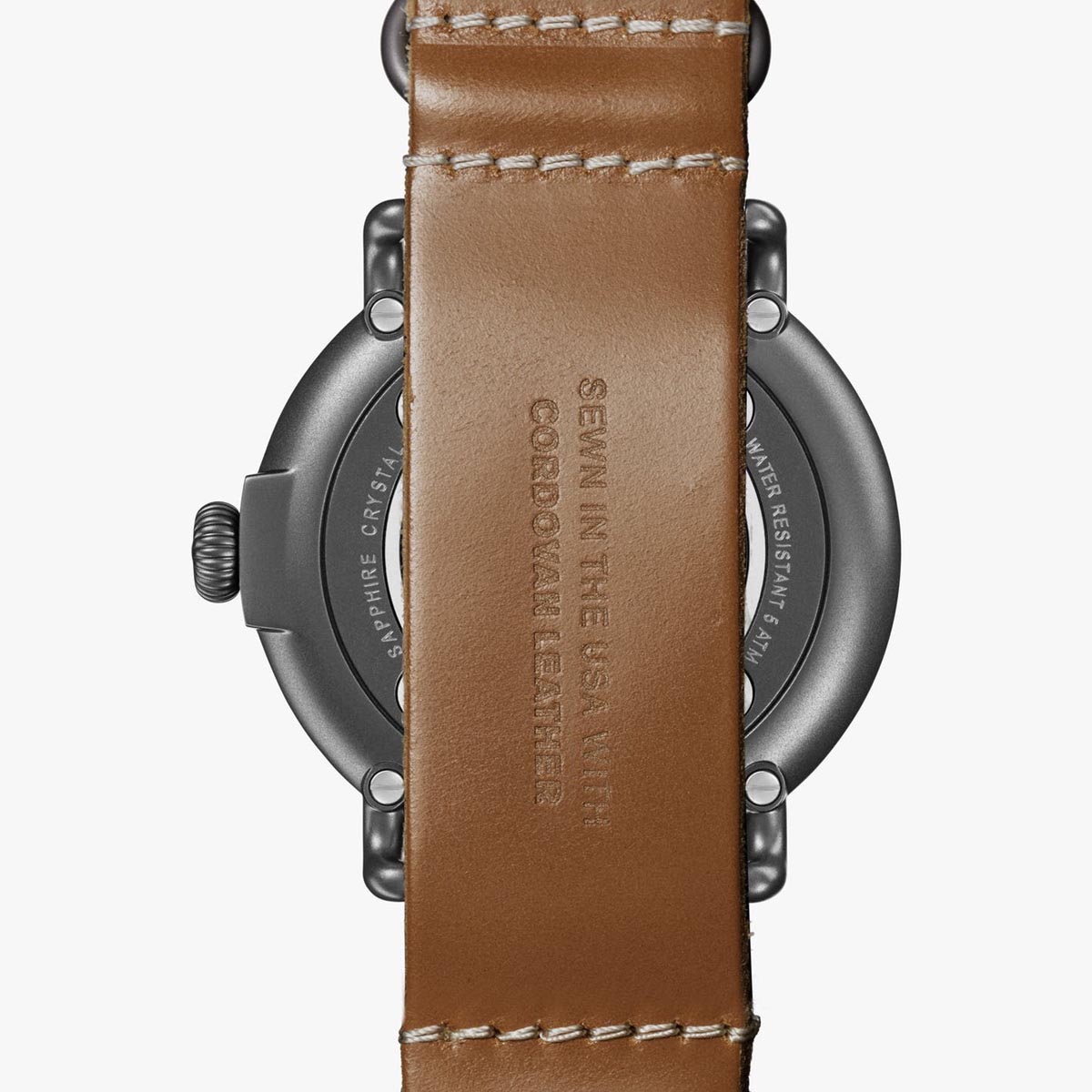 Shinola Runwell Mens Watch with Black Dial and Brown Leather Strap (quartz movement)