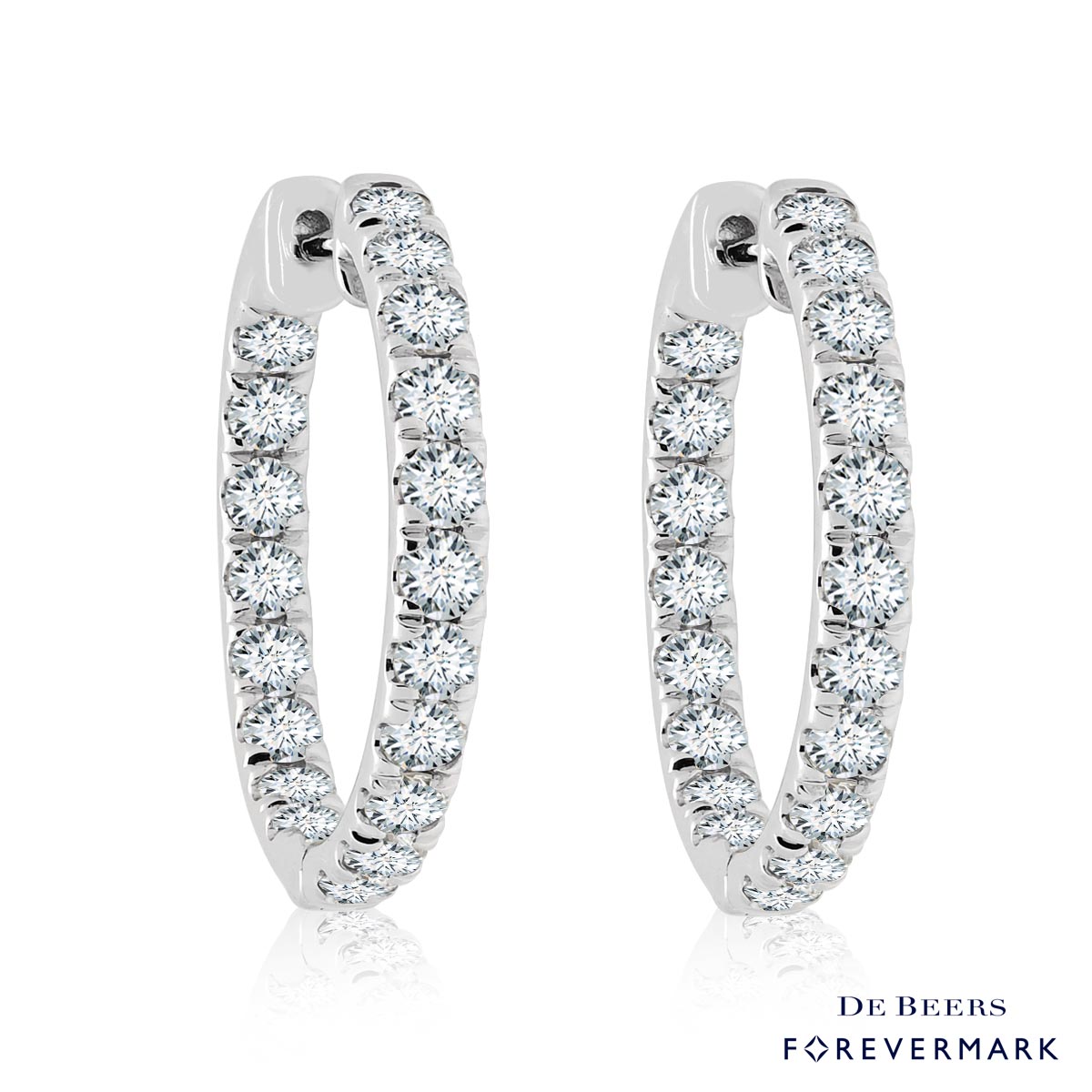 Forevermark Petite Diamond Hoop Earrings in 14kt White Gold (2ct tw)
