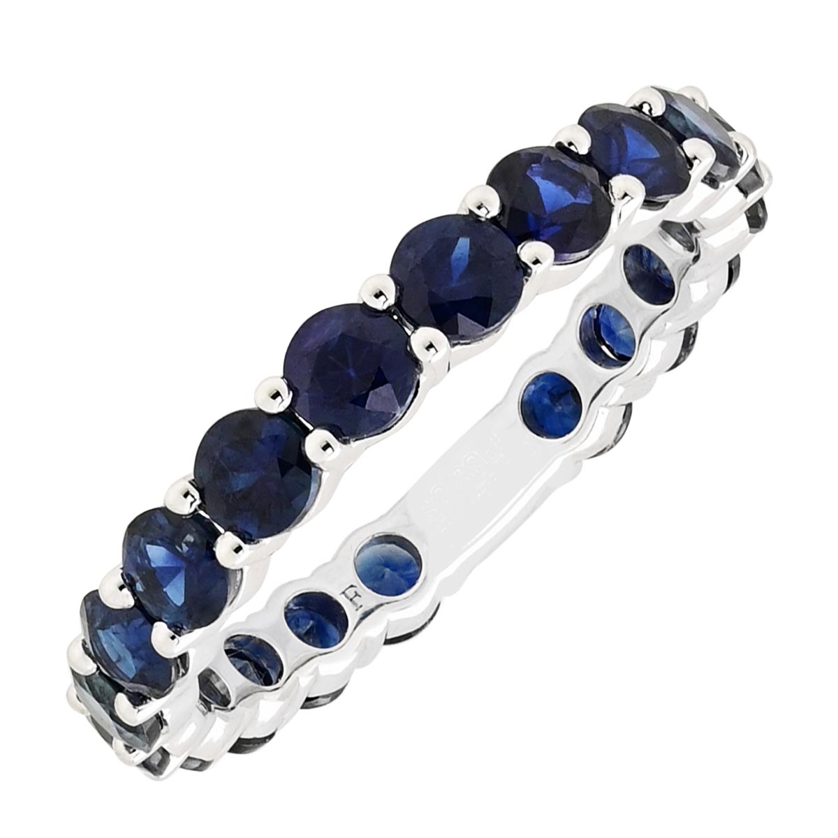 Blue Sapphire Eternity Band in 18kt White Gold