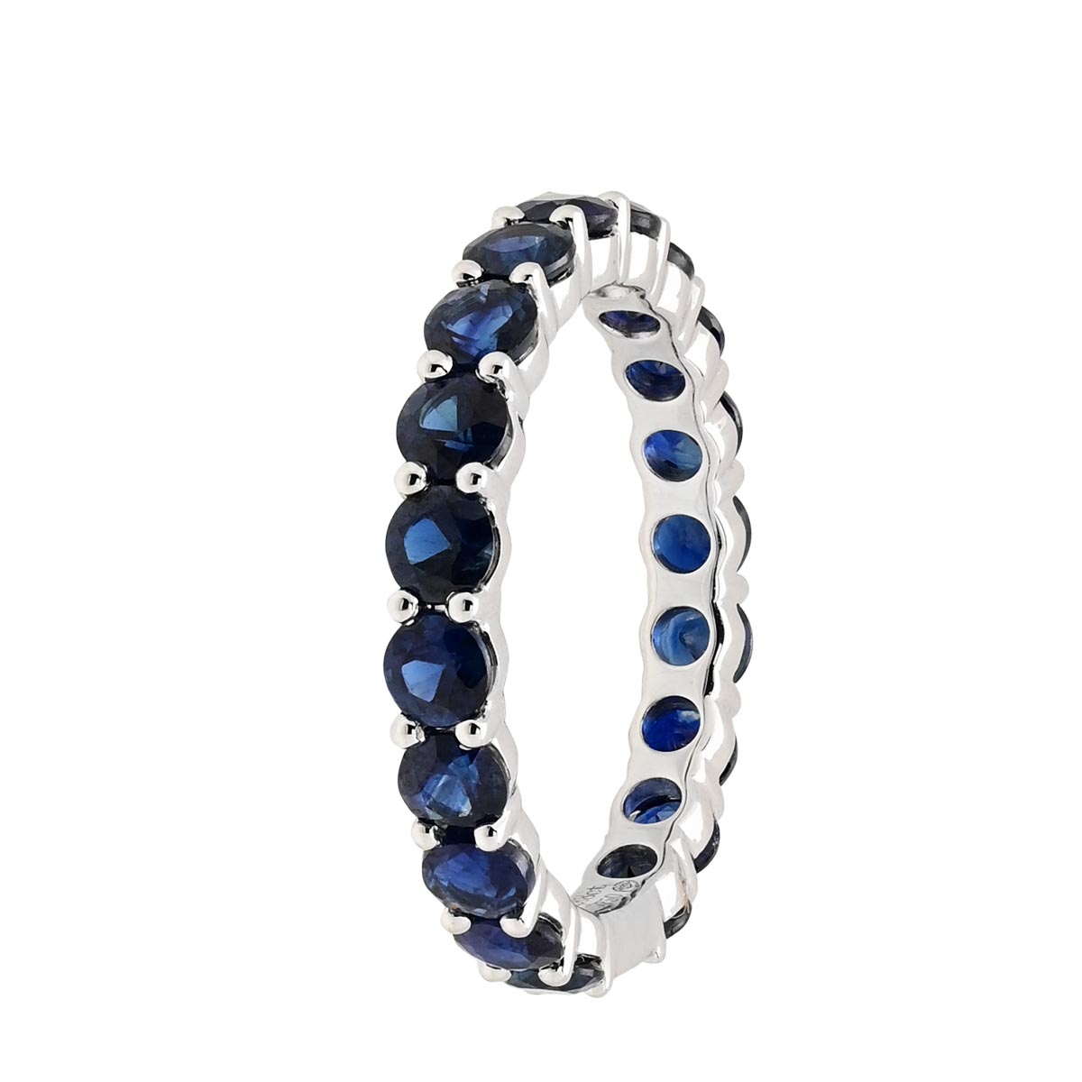 Blue Sapphire Eternity Band in 18kt White Gold